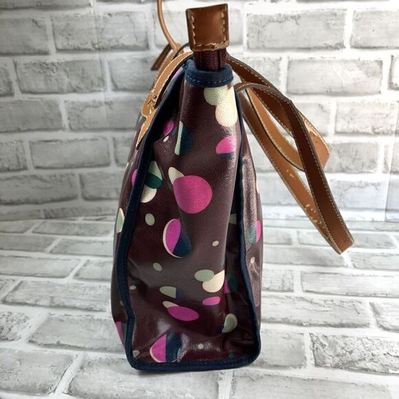 Fossil KeyPer Total Eclipse  Purple Coated  PVC Tote Bag Purse - Picture 3 of 15